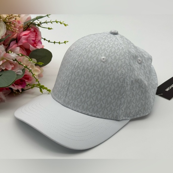 Michael Kors Men's Baseball Hat OS White MK SIG SPORT Performance - Picture 8 of 12